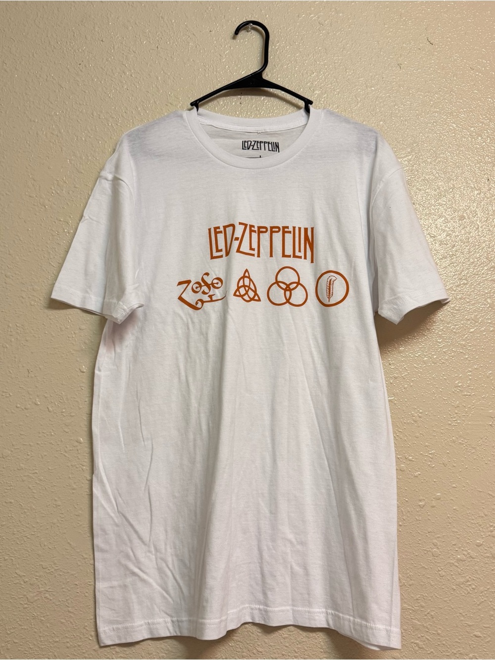 Led Zeppelin Orange White Band Tee